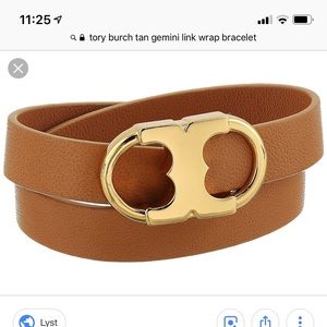 Tory Burch Gemini link leather wrap bracelet